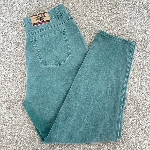 NO EXCUSES Vintage Green Mom Jeans Boyfriend sz. L - Picture 8 of 13